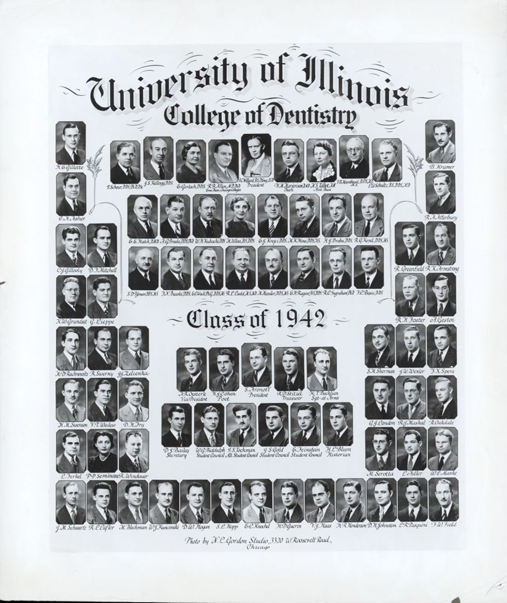 Miniature of 1942 graduating class, University of Illinois College of Dentistry