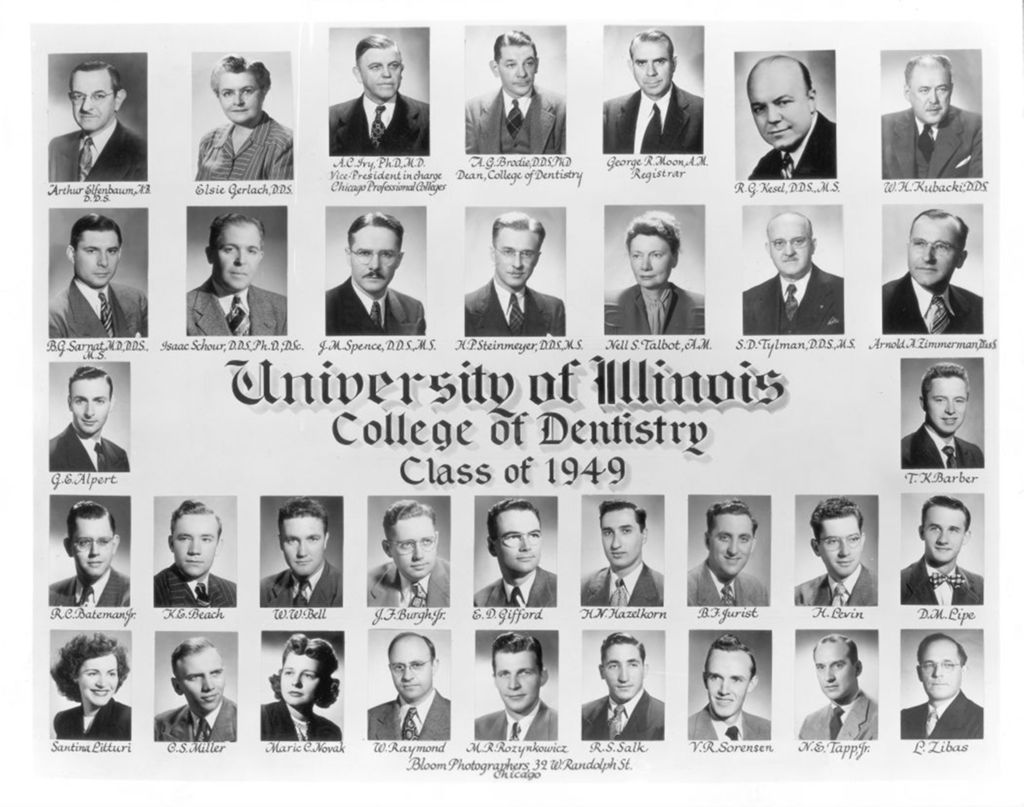 Miniature of 1949 graduating class, University of Illinois College of Dentistry