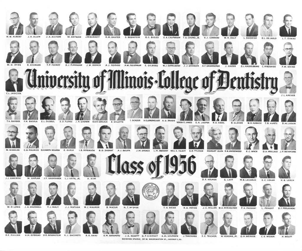 Miniature of 1956 graduating class, University of Illinois College of Dentistry