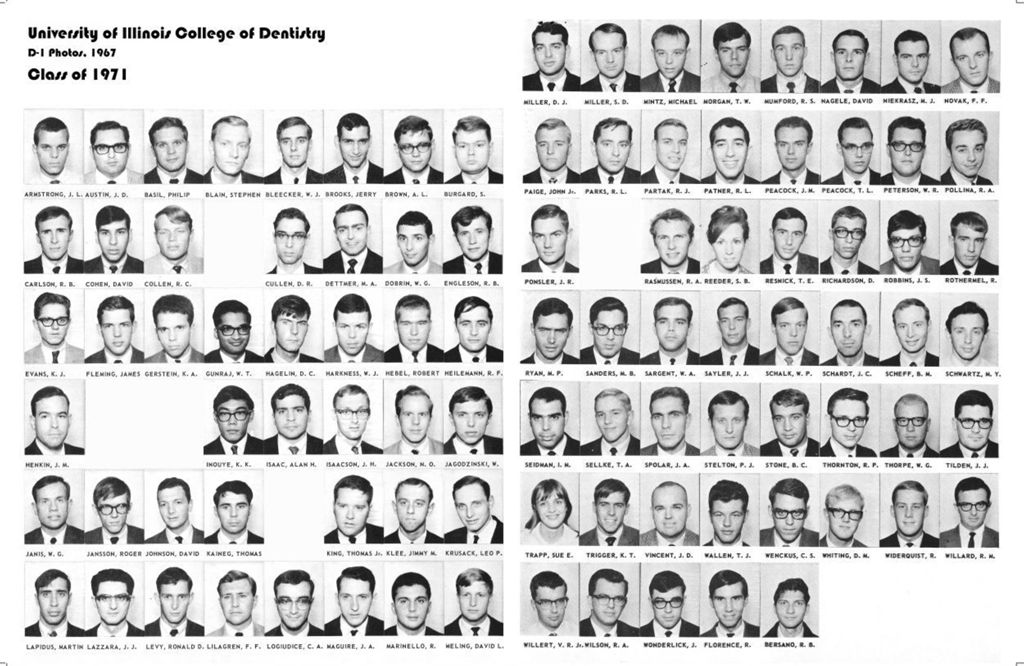 1971 graduating class, University of Illinois College of Dentistry